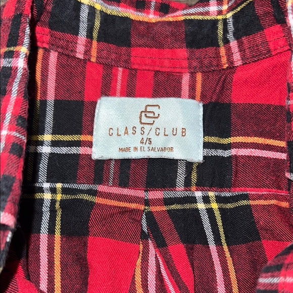 Class Club Red and Black Button Down Shirt Size 4/5 - Picture 5 of 6